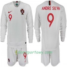 Koszulka Portugalia ANDRE SILVA 9 Dziecięcy Wyjazdowe Koszulki Piłkarskie Mistrzostwa Świata 2018 Długi Rękaw